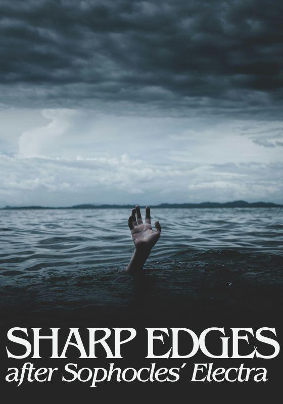 A hand reaching out from the ocean and the title at the bottom.