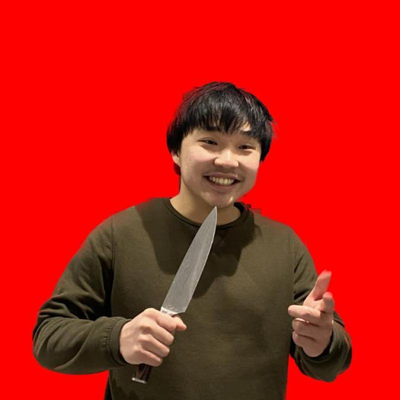 A person holding a knife